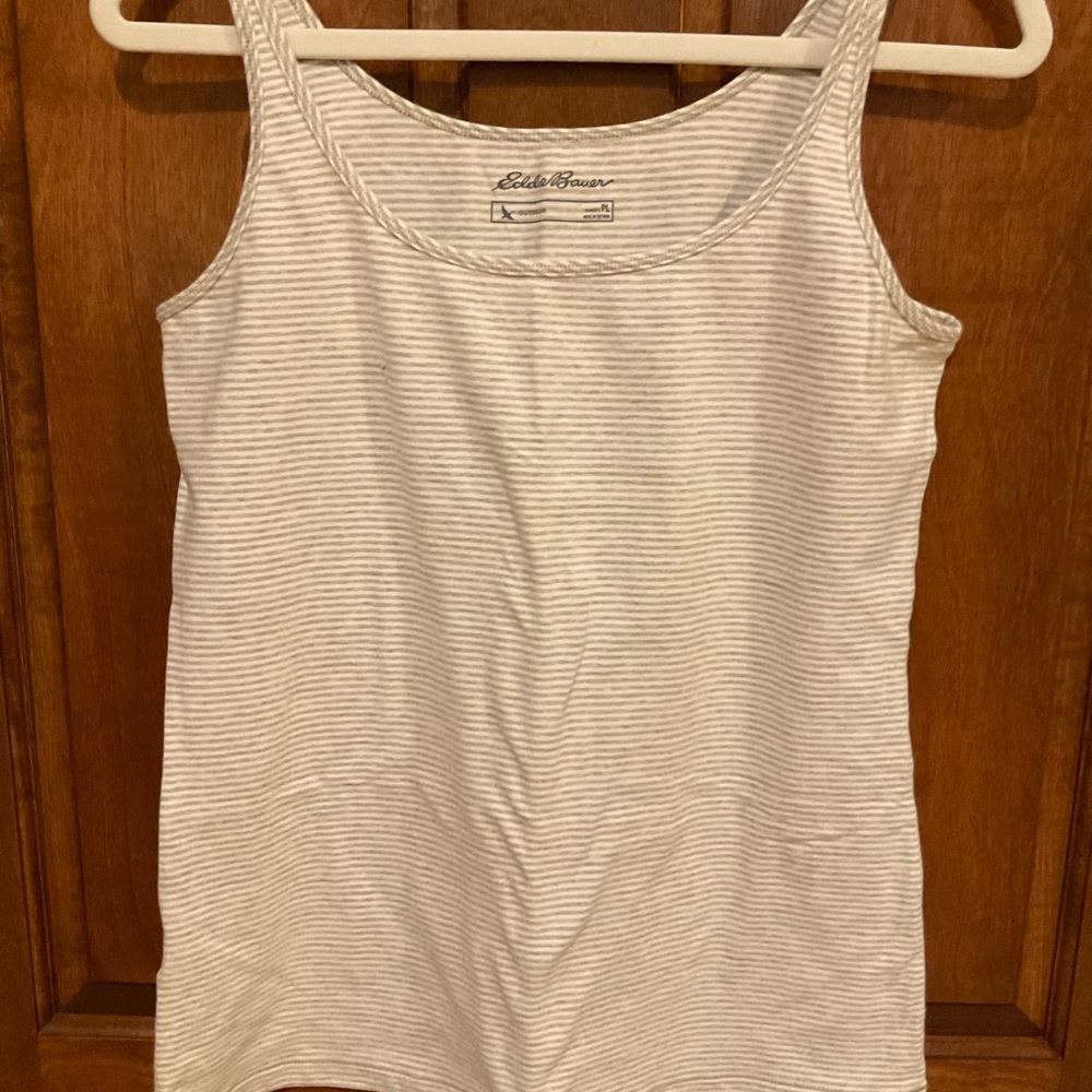 Eddie Bauer Women's Striped Tank Top - Gray